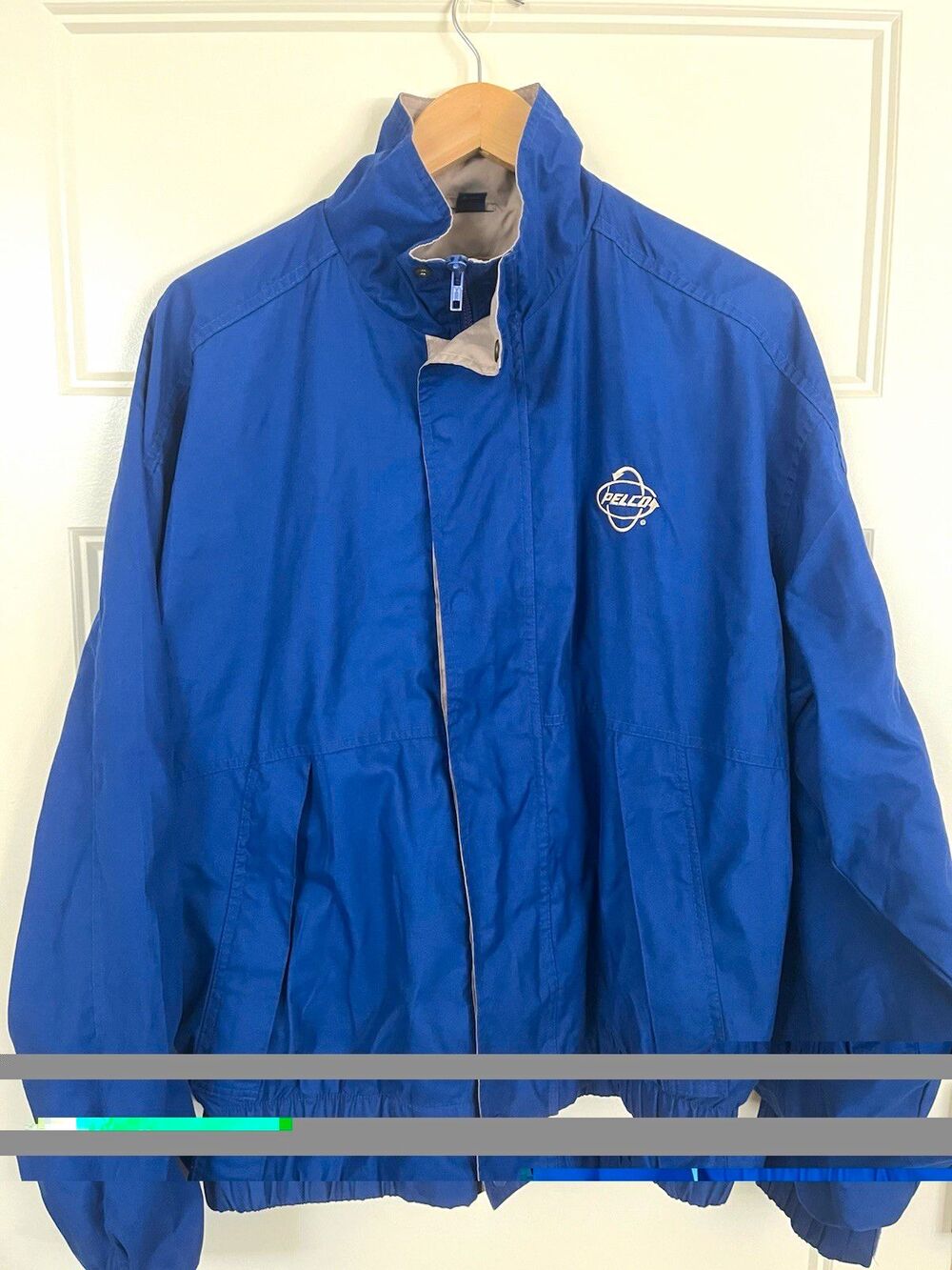 Vintage King Louie Men's Blue Windbreaker Jacket Full Zip Pelco Logo Medium